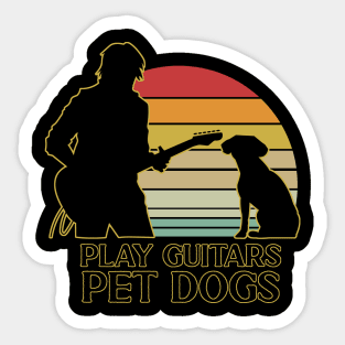 Play Guitars Pet Dogs Sticker